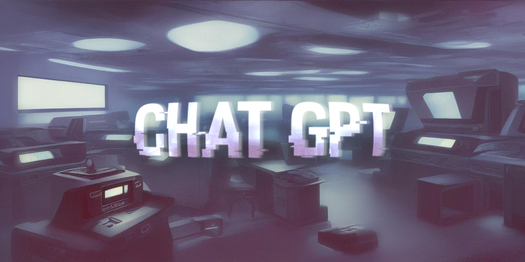 The text 'Chat GPT' in a computer room